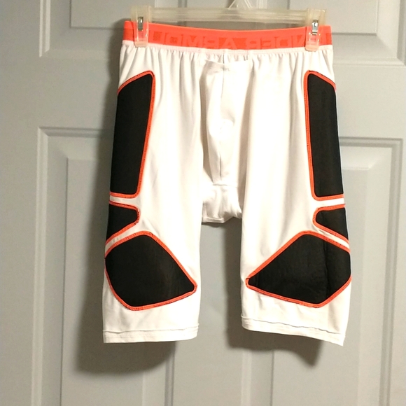 Under Armour Men's UA Break Through Slider Short White/Blaze Orange - Picture 3 of 7